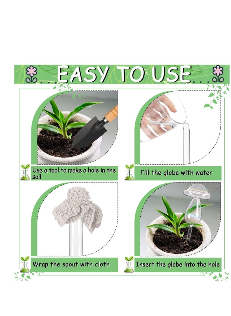 Y&D Mushroom Plant Watering Globes, Iridescent Self Planter Insert, Glass Devices for Indoor and Outdoor Plants Accessories Device 4 Pcs  - Image 5