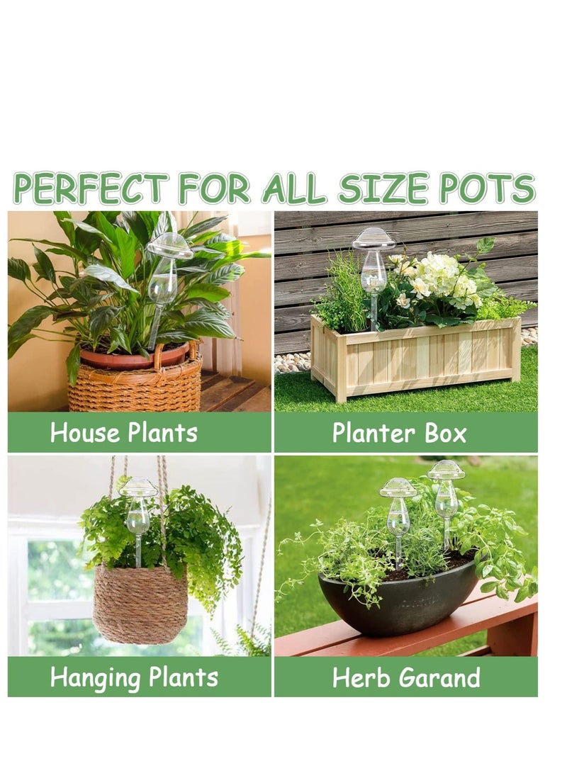 Y&D Mushroom Plant Watering Globes, Iridescent Self Planter Insert, Glass Devices for Indoor and Outdoor Plants Accessories Device 4 Pcs  - Image 3