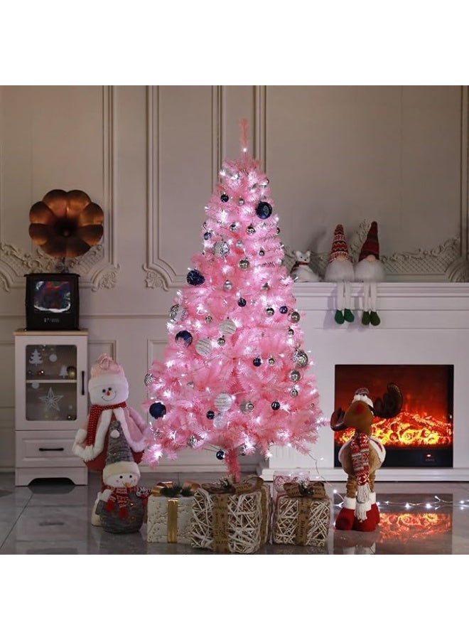 NIBEMINENT Christmas Tree 8FT Pink Christmas Tree Artificial Christmas Pine Tree Holiday Party Decoration for Home - Image 2