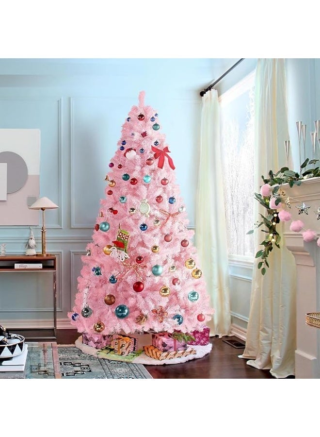 NIBEMINENT Christmas Tree 8FT Pink Christmas Tree Artificial Christmas Pine Tree Holiday Party Decoration for Home - Image 5