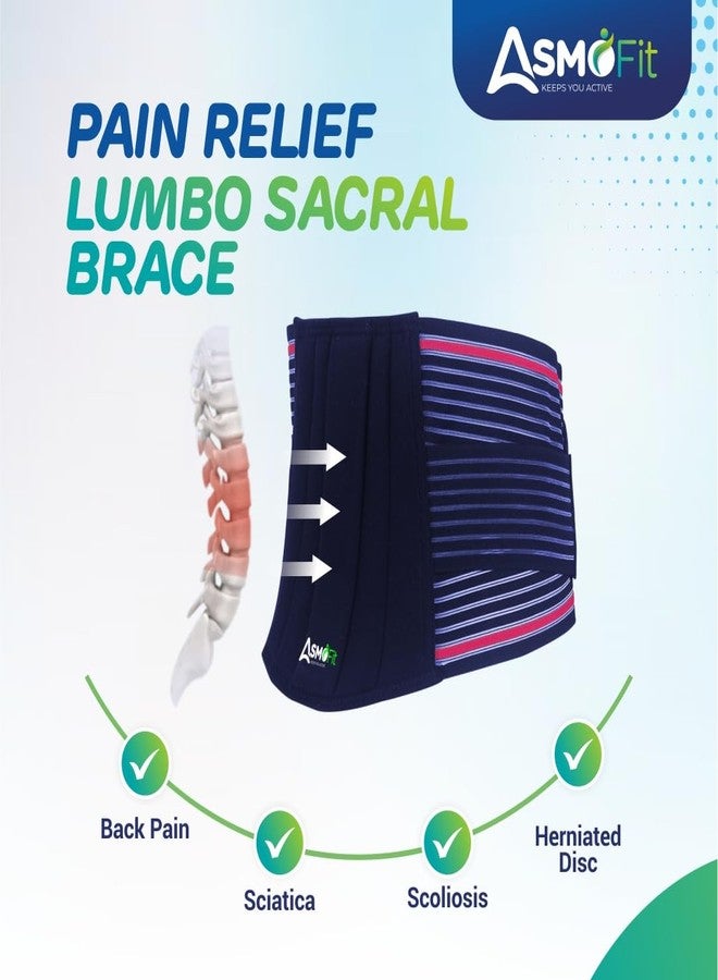 Asmofit حزام أسموفيت القطني العجزي لتخفيف آلام أسفل الظهر | حزام دعم ظهر قابل للتعديل لدعم الخصر والتعافي من الإصابات | حزام قطني عجزي للرجال والنساء - وردي (28-44 بوصة، مقاس عالمي) - Image 2
