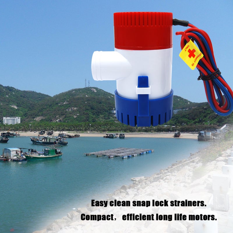 Submersible Bilge Pump - 1 Compact Efficient Long Life Motor Tight Seals Easy Clean Snap Lock Strainers Silent Vibrationless Operation for Marine Aquarium Irrigation Water Transfer - Image 5