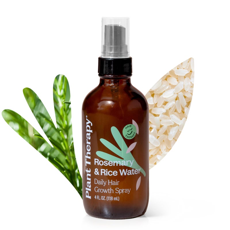 Plant Therapy Rosemary & Rice Water Spray 4 oz Daily Hair Growth Spray, Maximizes Natural Hair Growth, Boosts Strength & Elasticity, Adds Volume & Shine - Image 1