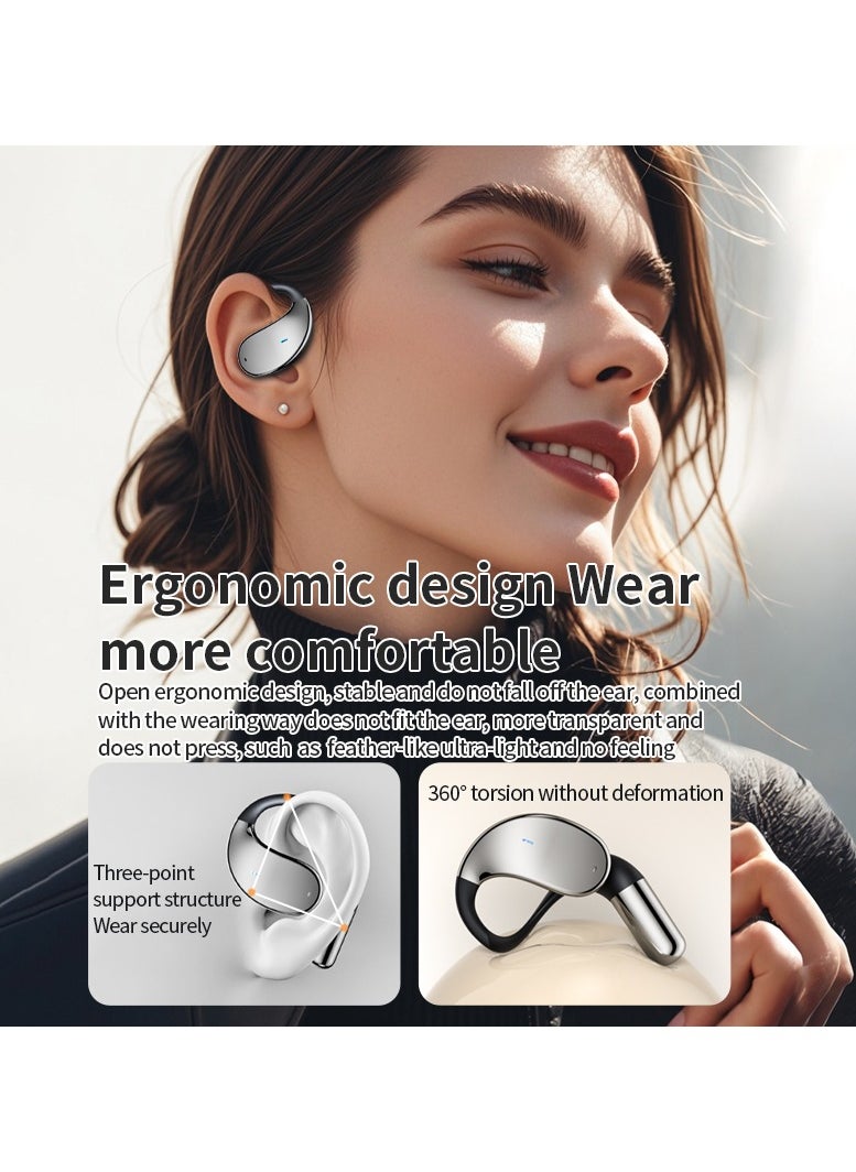 Generic - Sports Bluetooth Earhook Headphones LED Digital Display｜IPX5 Waterproof｜Dual Mic HD Call｜Noise Cancelling Earbuds for Running/Cycling (Black) Truewireless Headphones - Image 1