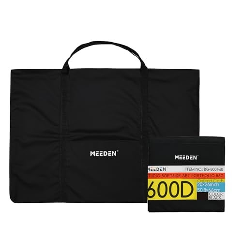 MEEDEN Soft Art Portfolio Bag: 20 x 26 Inch Black Art Canvas Portfolio Case - Waterproof 600D Oxford Carrying Storage Case for Artwork, Poster, Sketching, and Drawing - Image 1
