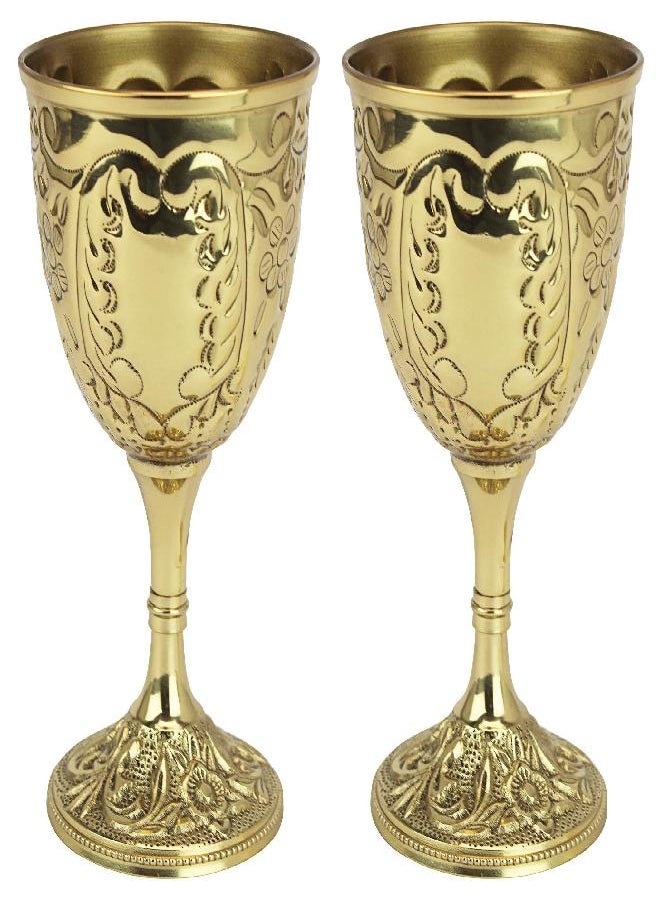 Design Toscano Design Toscano The King's Royal Chalice Cup, 6 Inch, Set of Two, Embossed Brass, 
