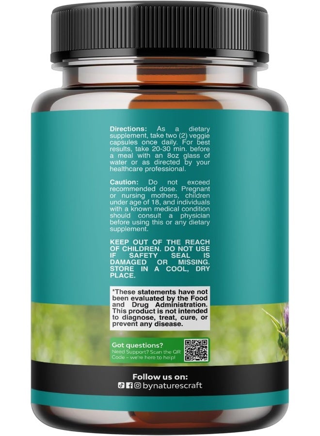 Natures Craft Liver Cleanse Detox & Repair Complex - Herbal Liver Support Supplement with Silymarin Milk Thistle Artichoke Extract Dandelion Root Organic Turmeric and Berberine - Milk Thistle Liver Detox Supplement  - Image 2