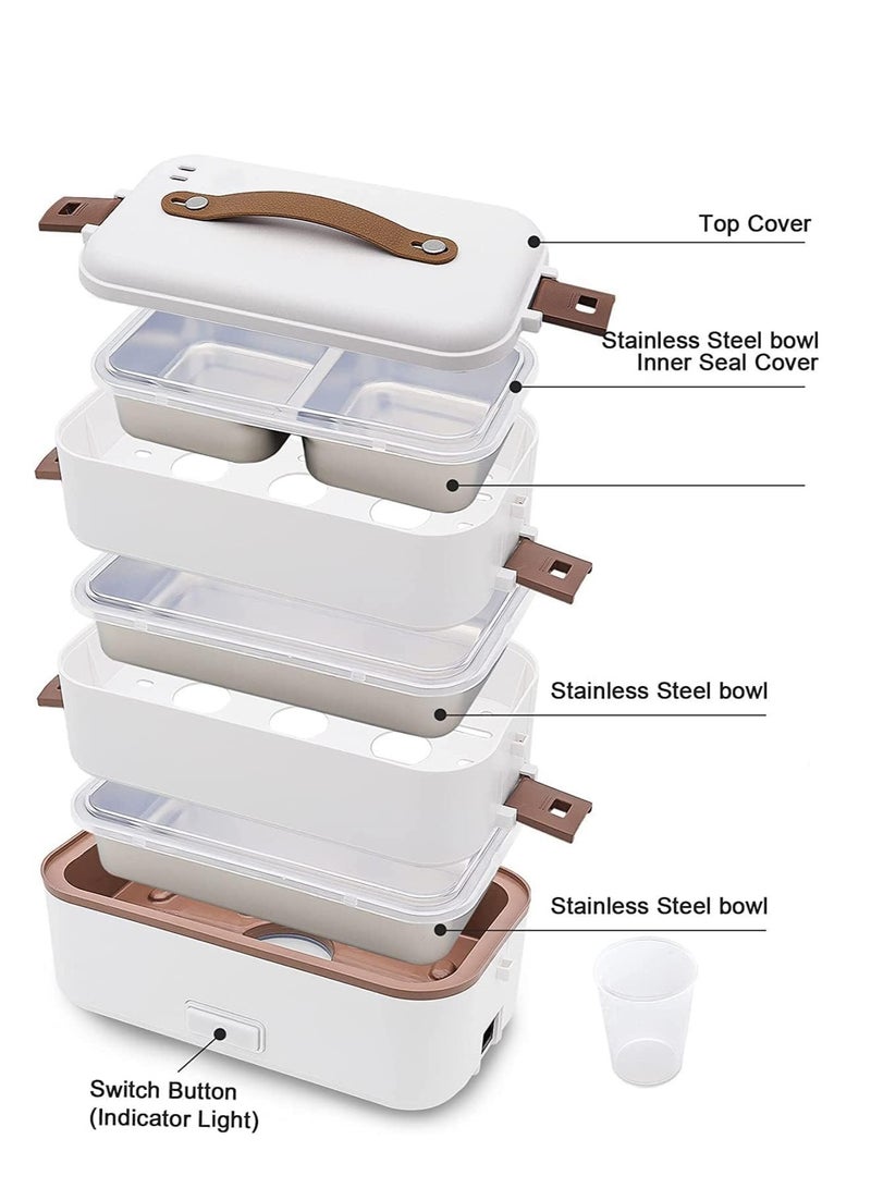 TRASSLE Self Cooking Electric Lunch Box, Electric Lunch Box Food Heater, 2 in 1 Portable Heated Lunch Box for Home Work Adults Student Food Heating, Leak Proof  - Image 3