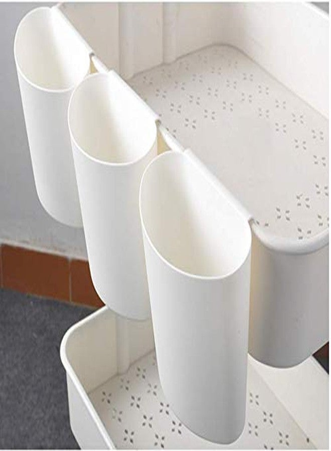 DODXIAOBEUL 4Pcs Hanging Cup Holder,Rolling Cart Accessories Utility cart Accessories Hanging Bins,Hanging Flower Pots,Space Saver,Storage Bucket Desktop Container,Make Up Pencil Holder (White-1) - Image 5