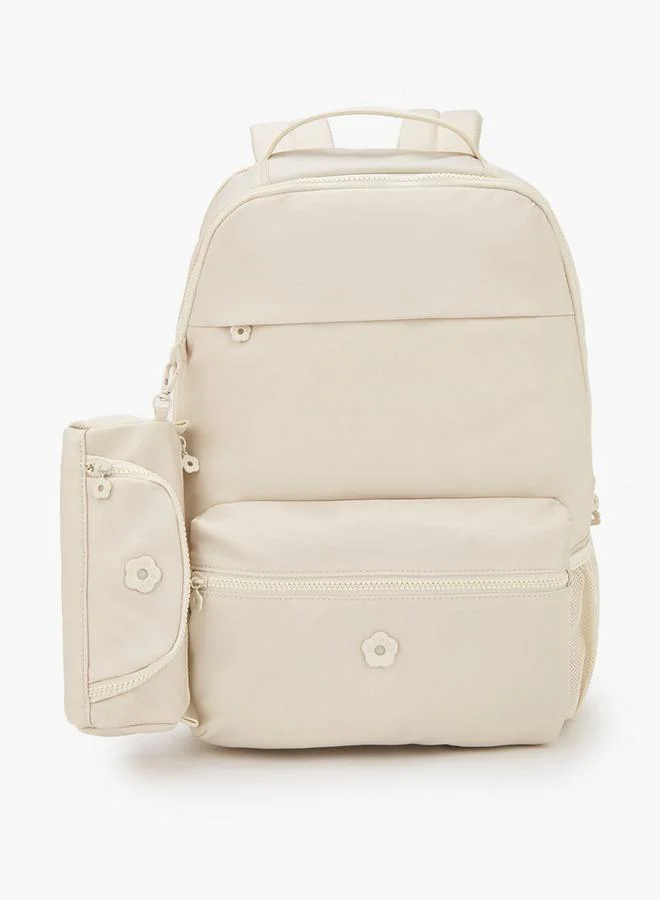 Solid Backpack With Detachable Side Pouch