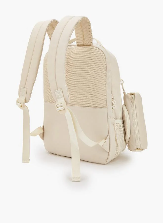 Missy BEIGE Solid Backpack With Detachable Side Pouch for Women | Best Price UAE