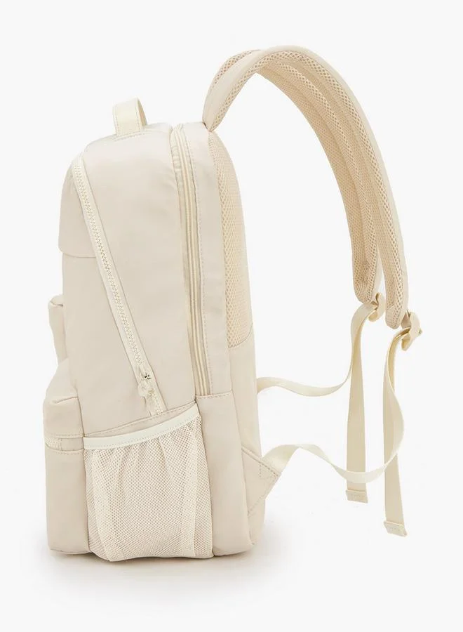 Missy BEIGE Solid Backpack With Detachable Side Pouch for Women | Best Price UAE