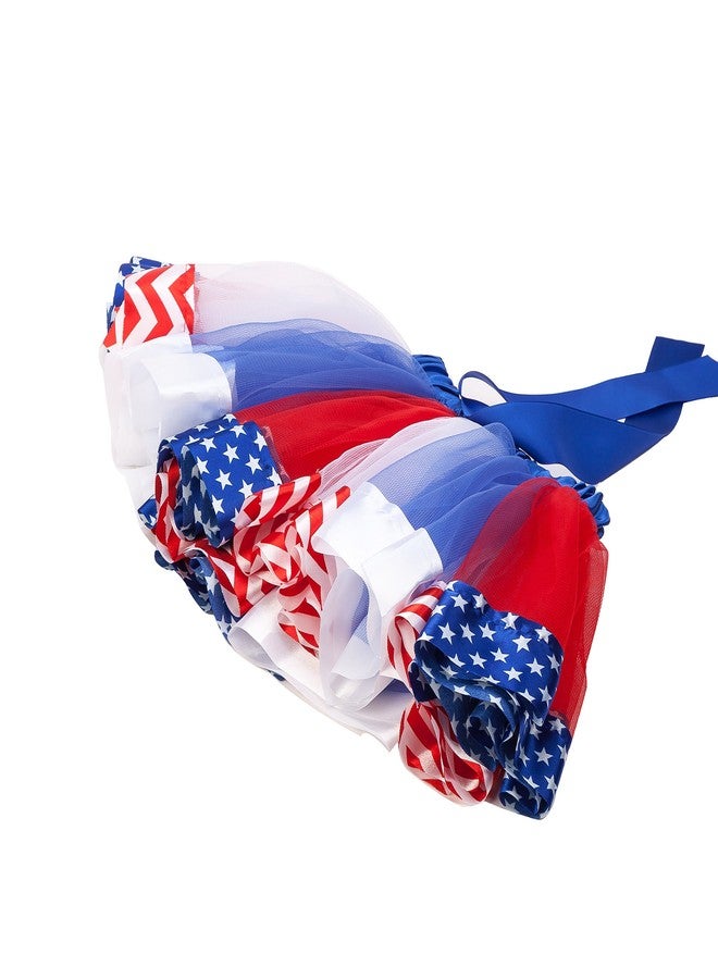 traderplus Baby Girl Toddler July 4th American Flag Tutu Skirt Independence Day Dress (Flag, Medium/4-6 Years) - Image 3