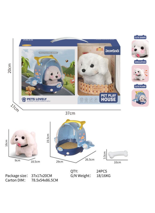 Electric Music Crawling Plush Pet Dog Repetition Learning To Speak Licking Tongue To Appease Coquetry Teddy Than Panda-Color:Electric Plush Pet Puppy 09  - Image 1