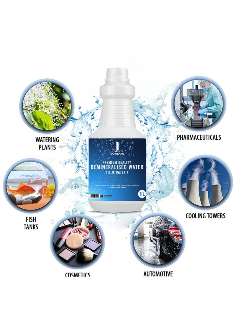 JAN LONDON - Demineralized Water: Premium Quality Demineralised Solution for Cosmetics, Irons, Steam Cleaners, Car Batteries, Radiators, Cleaning, and Aquariums - 1 Liter - Image 1