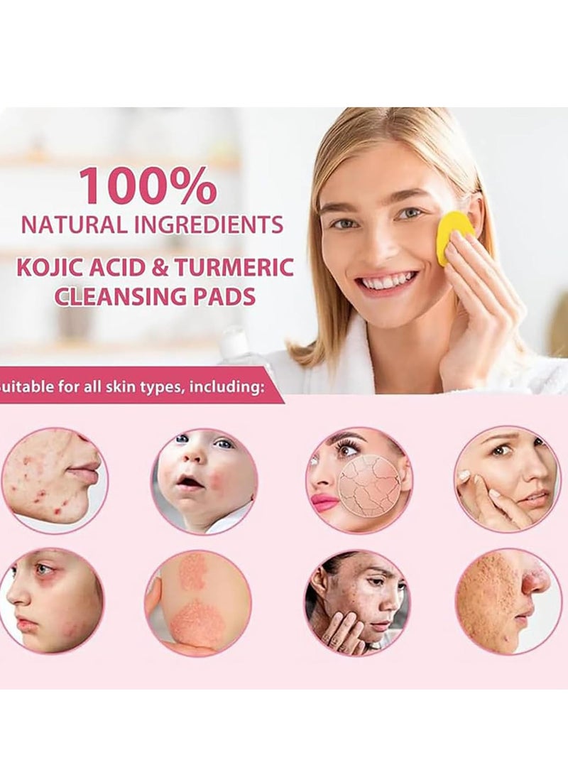 Kojic Acid Pads,Turmeric Kojic Acid Pads,Turmeric Kojic Acid Cleansing Pads ,Kojic Acid,face Cleansing Pads,turmeric Pads, Reduce black spots and cleanse the skin (1pcs) - Image 5