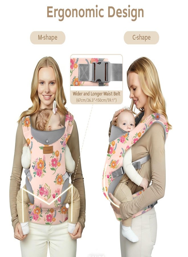 YooxArmor Baby Carrier Newborn from Birth, Ergonomic Cosy Lightweight Baby Carrier with Neck Support for Toddlers (3-36 Months / 3-30 kg), 4 Positions, Pink - Image 4