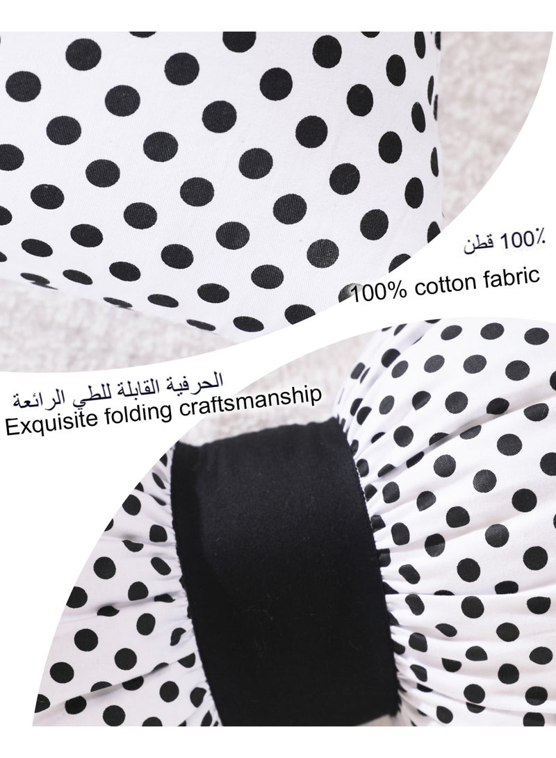 Bow Pillow with Filling 35x45 cm 100% Cotton Throw Pillow with Cute Bow Shaped Decorative Cushion for Girls' Bedroom Sofa Couch Car,Black Polka Dots - Image 5