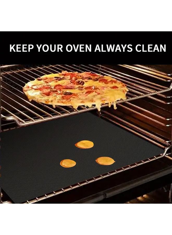 Black Large Heat Resistant Baking Pad Non Stick Oven Microwave Grill Safe Up To 450 Degrees Fahrenheit Non Slip Easy Clean Foldable Cooking Mat For Cookies Pastries BBQ Party Air Fryer Kitchen Outdoor Essential - Image 5