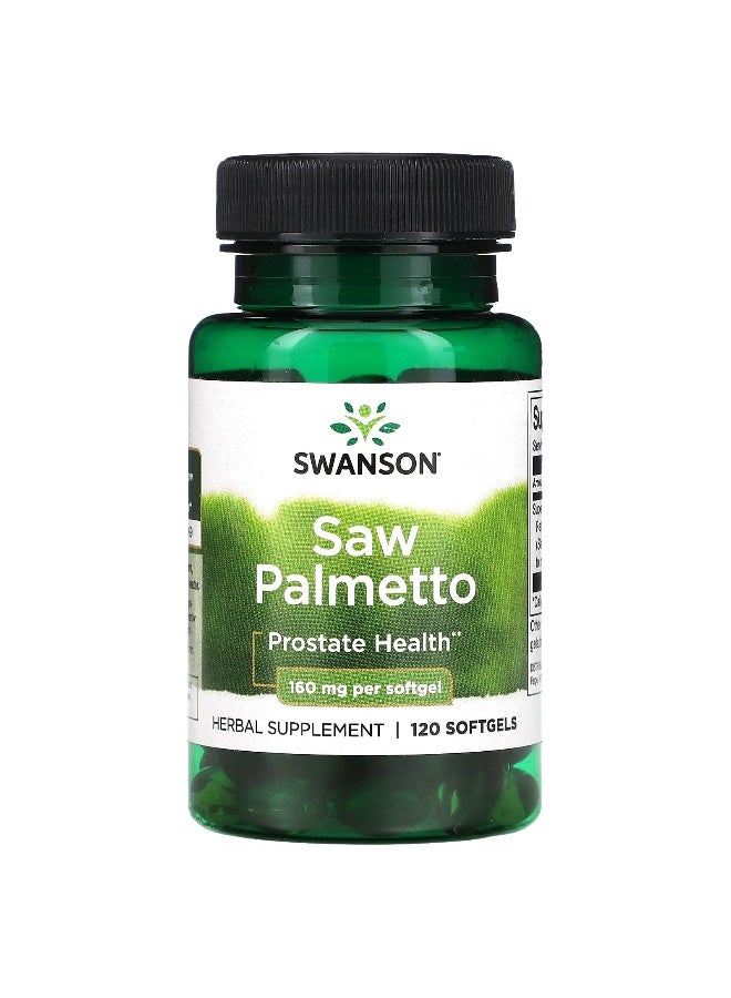 Swanson, Saw Palmetto, 160 mg, 120 Softgels - Image 1