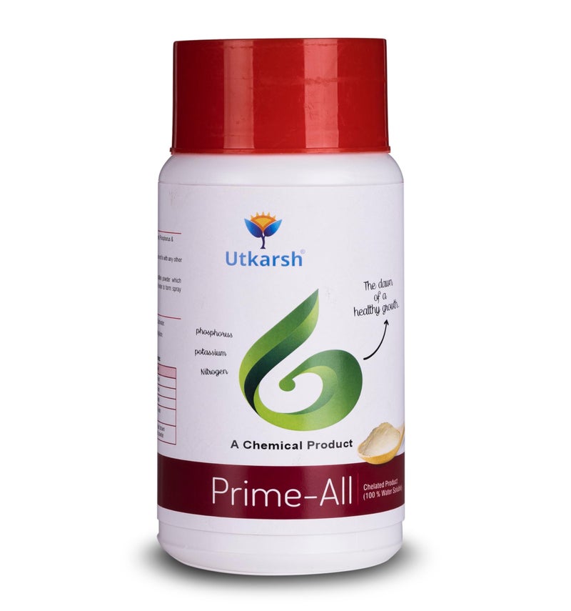 Utkarsh Prime All - Amino Acid Chelated Mix - Nitrogen, Phosphorus, Potassium (100% Water Soluble Chemical for Foliar Spray) (250 gm; Pack of 1) - Image 1