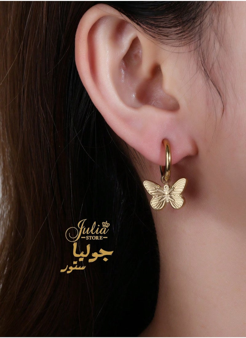 Butterfly Drop Dangle Hoop Earrings 18K Gold Plated Stainless Steel Huggie Earrings Hypoallergenic Cuff Earrings for Women Cute Butterfly Ear Jewelry Gift - pzsku/Z39D319D23A123FC9BD3CZ/45/_/1728434712/8c8bd28c-31cc-4256-9c2e-6c75b41dc16b