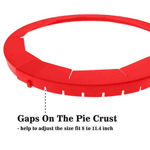 Antenda Adjustable Silicone Pie Crust Shields - Baking Protectors Cover Ring Fits 8-11.4 Inch Pies - Image 2
