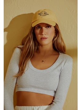 Los Ojos x Melodi Gray Cotton Corded Crop Sports Blouse Long Sleeve  - Image 5