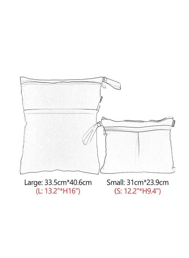 داميرو حقيبة دامرو الجافة والمبللة، مكونة من قطعتين، لحفاضات القماش، وملابس السباحة، والملابس، وحقيبة مبللة مقاومة للماء وقابلة لإعادة الاستخدام للسفر، والتمارين الرياضية، والشاطئ، وحمام السباحة، ودور الحضانة، والزهور الأرجوانية - Image 4