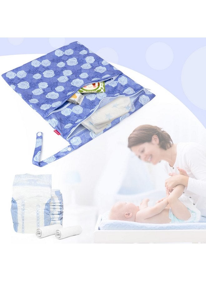 داميرو حقيبة دامرو الجافة والمبللة، مكونة من قطعتين، لحفاضات القماش، وملابس السباحة، والملابس، وحقيبة مبللة مقاومة للماء وقابلة لإعادة الاستخدام للسفر، والتمارين الرياضية، والشاطئ، وحمام السباحة، ودور الحضانة، والزهور الأرجوانية - Image 5