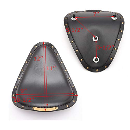 Rich Choices Black Motorcycle Rivet Solo Seat Spring Bobber With Base Plate Compatible with Harley Chopper Bobber Sportster XL883 1200 48 Chopper - Image 5