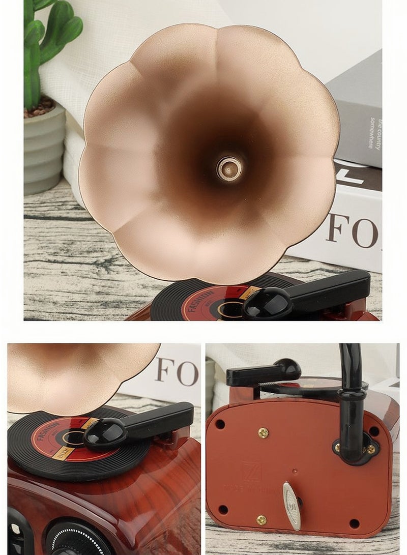 Vintage Style Music Box, Brown - Image 4