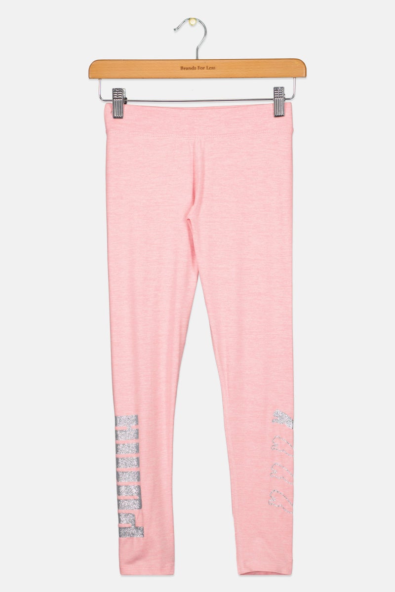 PUMA Kids Girl Sportswear Fit Heather Training Leggings, Pink - Image 2