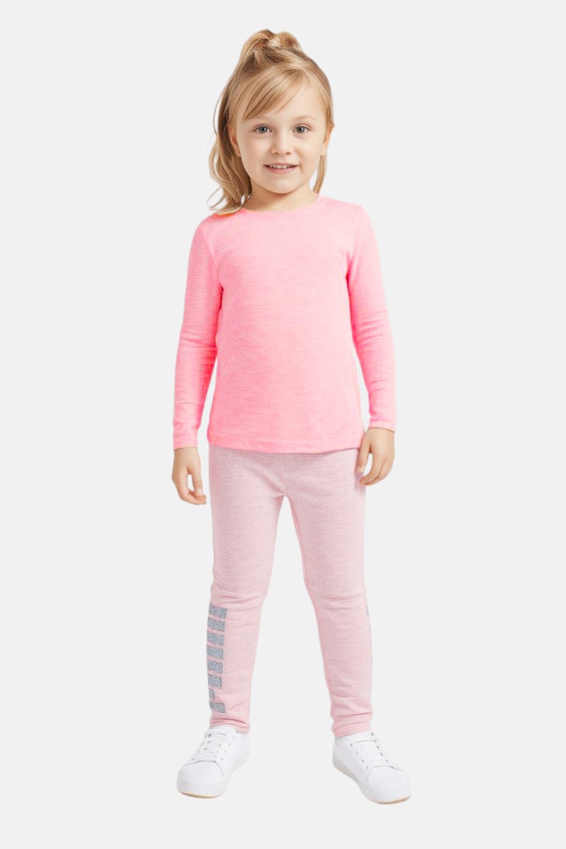 PUMA Kids Girl Sportswear Fit Heather Training Leggings, Pink - Image 1
