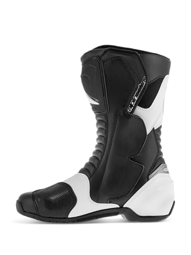 Alpinestars SMX S Boots Men's, Motorcycle Riding Racing, Durable Microfiber Upper, Exclusive Rubber Compound Sole - 8, Black/White - Image 3