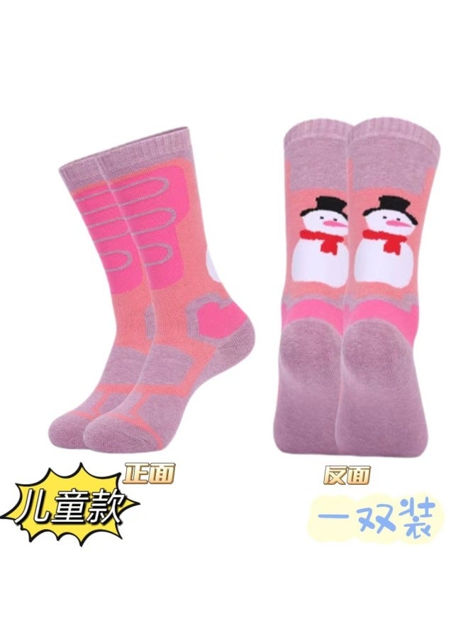 Women's and Children's Outdoor Ski Socks Thick Warm Sweat-Absorbent Long Tube Towel Bottom