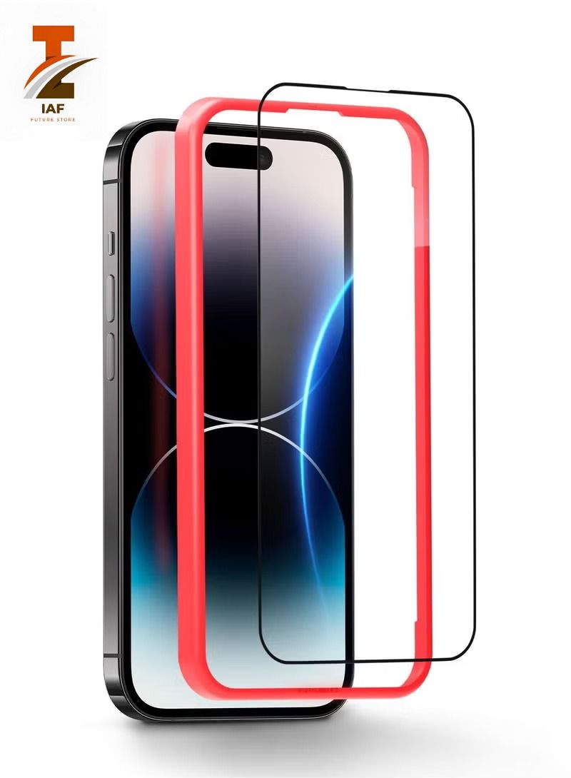 IAF Moxedo Glass Screen protector ultra HD Clear 10x Military Grade Protection with Easy Installation Frame Compatible for iPhone 14 Pro Max 6.7 inch - Image 1