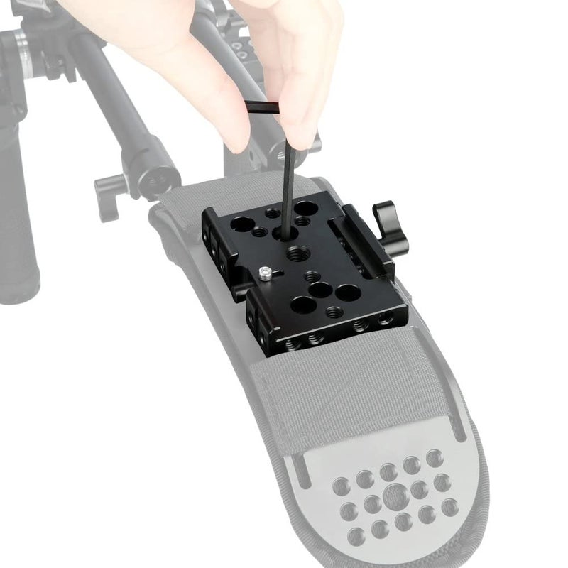NICEYRIG لوحة قاعدة إطلاق سريعة NICEYRIG متوافقة مع Manfrotto 577 و 501 و 504 و 701 لكاميرا DSLR ونظام دعم سكة 15 مم - Image 2
