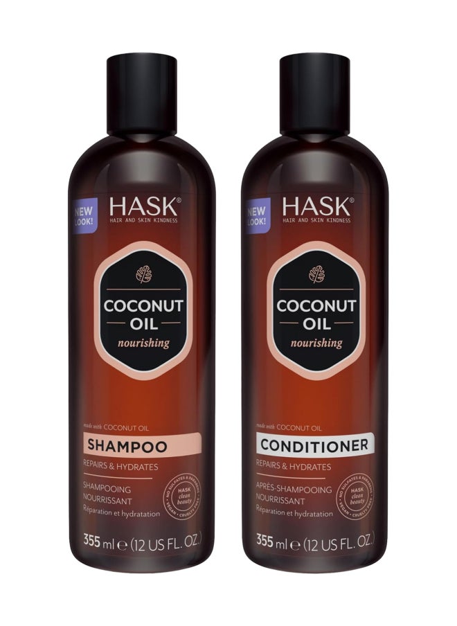 HASK شامبو هاسك بجوز الهند 355 مل وبلسم 355 مل × 2 عبوة اقتصادية  - Image 1