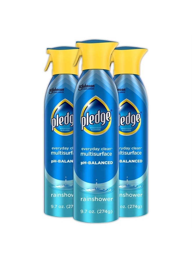 Pledge Everyday Clean Multi Surface Cleaner Spray, pH Balanced to Clean 101 Surfaces, Rainshower Scent, 9.7 oz (Pack of 3)  - Image 1