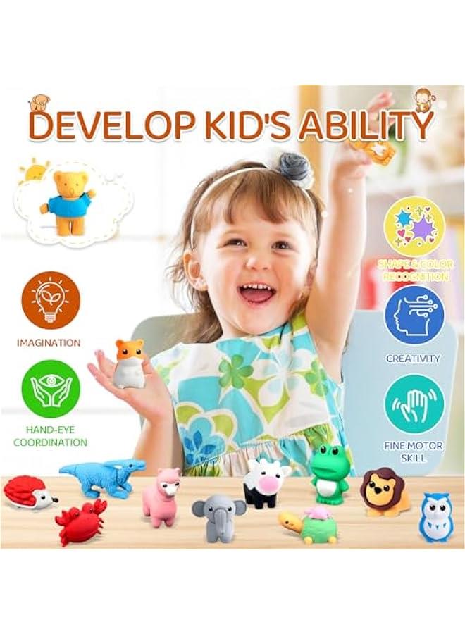 Generic 111Pcs Animal Erasers Desk Pets for Kids Animal Pencil Erasers Bulk Puzzle Erasers Toys Gifts for Classroom Prizes,Game Reward,Treasure Box, Egg Fillers,Goodie Bag Stuffer,Party Favors  - Image 4