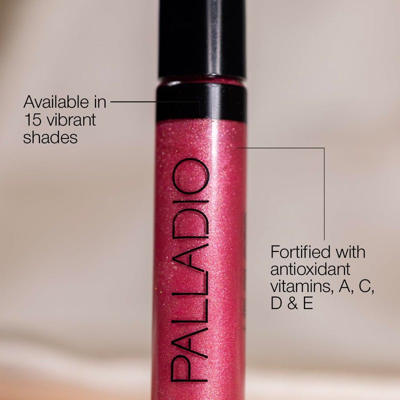 Palladio Lip Gloss, Champagne, Non-Sticky, Contains Vitamin E and Aloe, Offers Intense Color and Moisturization, Minimizes Lip Wrinkles, Softens Lips with Beautiful Shiny Finish, Facet Diamond - Image 3
