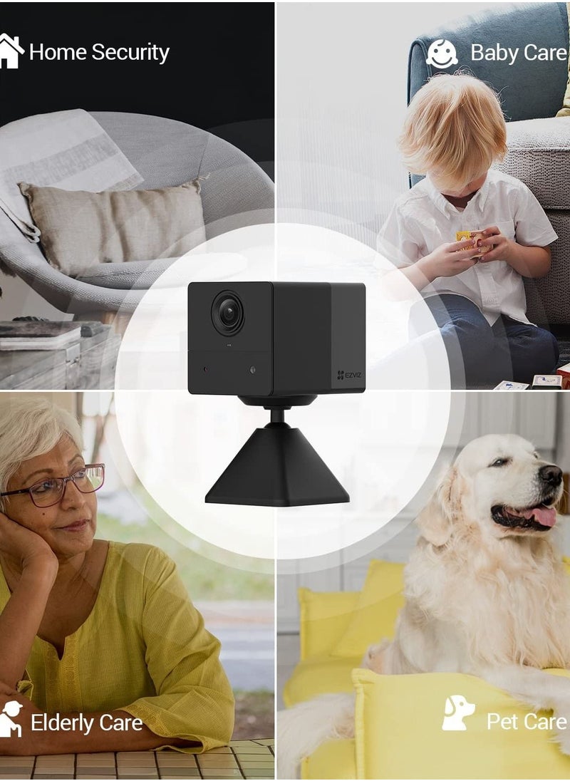 Camera - Battery Surveillance Camera, 1080p Wireless WiFi IP Camera with PIR Motion Detection and IR Night Vision, for Indoor, Dogs, Pet, Baby Monitor, Compatible with Alexa, BC2 - Image 1