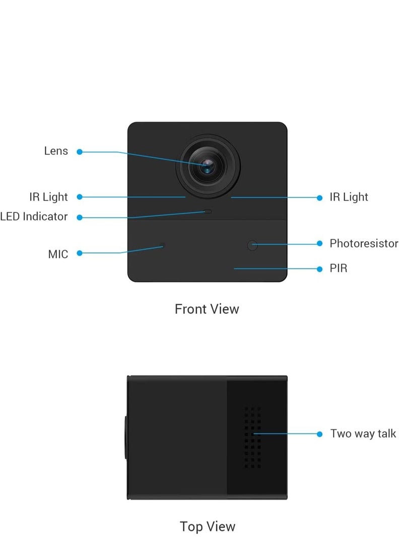 Camera - Battery Surveillance Camera, 1080p Wireless WiFi IP Camera with PIR Motion Detection and IR Night Vision, for Indoor, Dogs, Pet, Baby Monitor, Compatible with Alexa, BC2 - Image 1