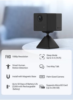 Camera Battery Surveillance Camera, 1080p Wireless WiFi IP Camera with PIR Motion Detection and IR Night Vision, for Indoor, Dogs, Pet, Baby Monitor, Compatible with Alexa, BC2  - Image 4