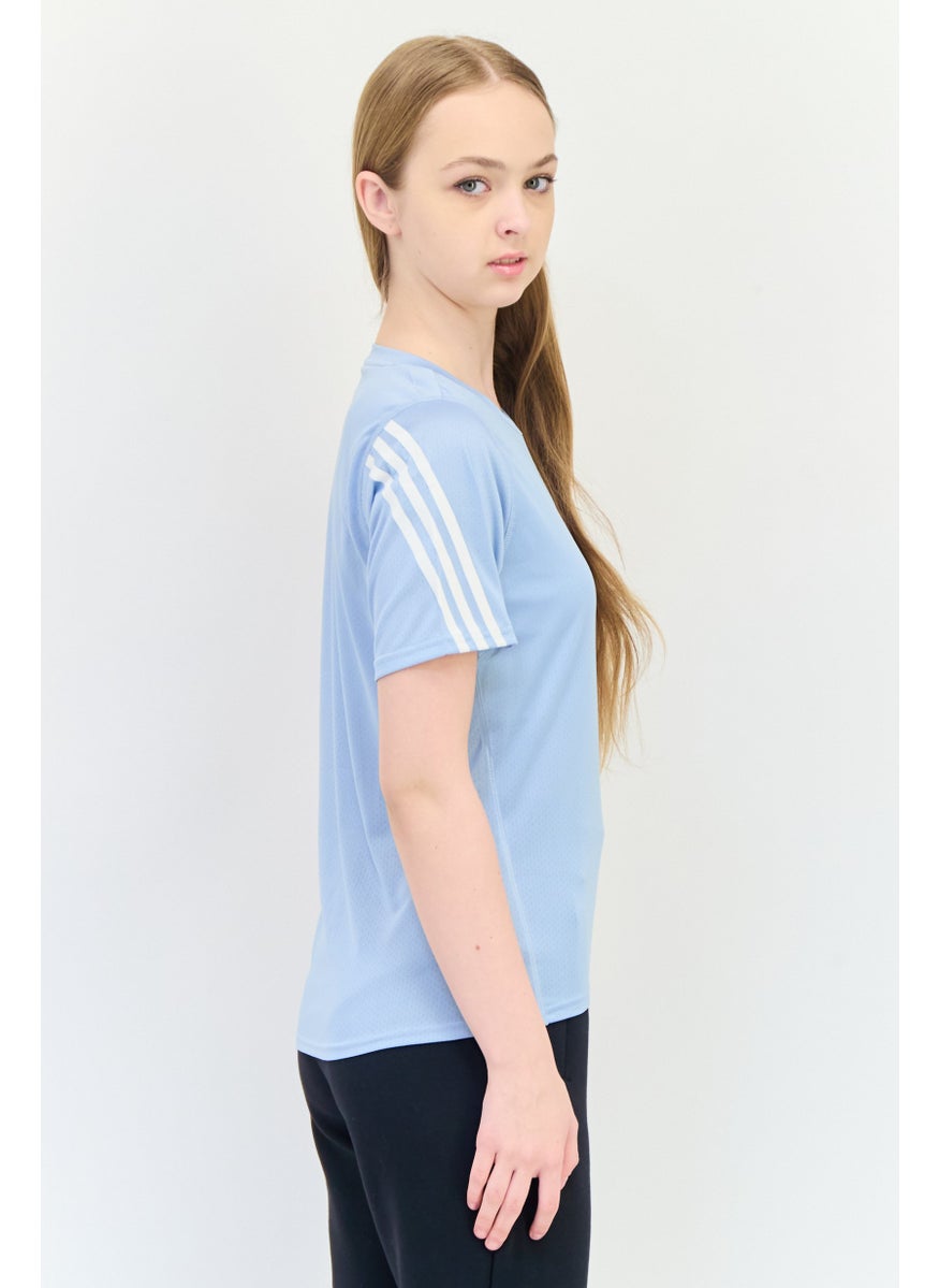Adidas Women Regular Fit Short Sleeves Training Top, Light Blue  - Image 3