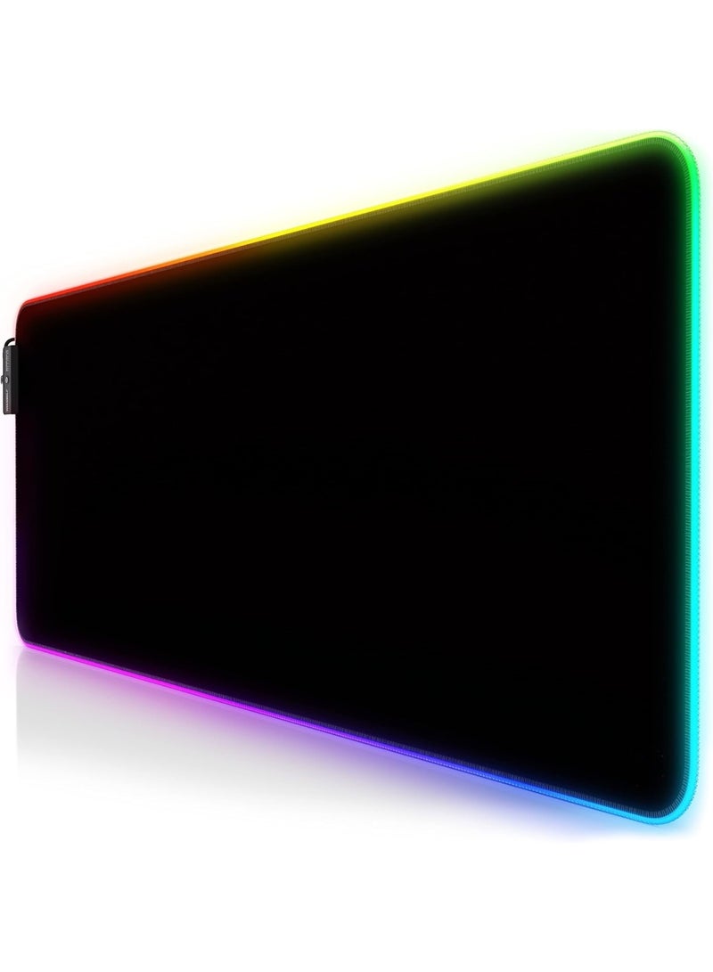 XXL RGB Gaming Mouse Pad – LED Extended Mouse Pad 800x300mm – 11 Lighting Modes – Non-Slip Base – Black - Image 2