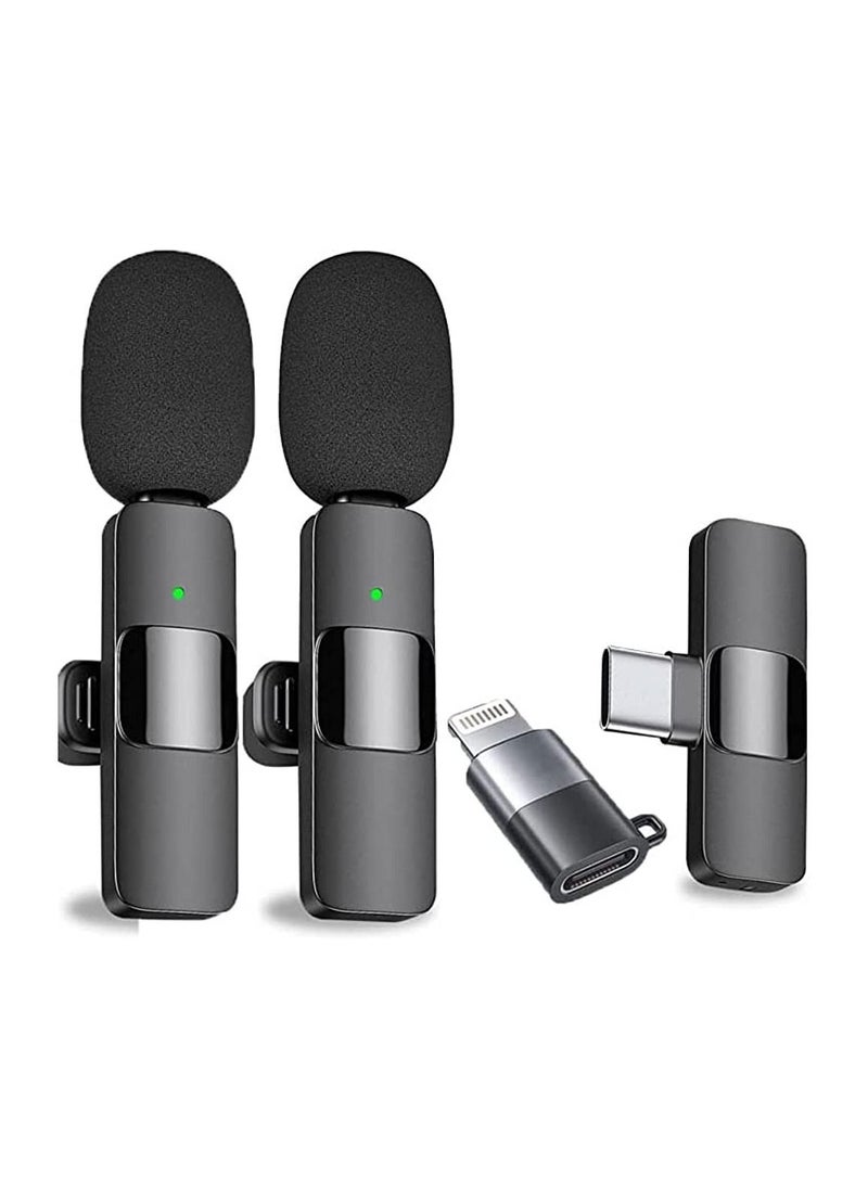 K9 - K9 Wireless Microphone Dual Omnidirectional Recording Clip Mic with Receiver for Type-C Lightning Camera Laptop for Vlogging YouTube Online Class Zoom Call - Image 1