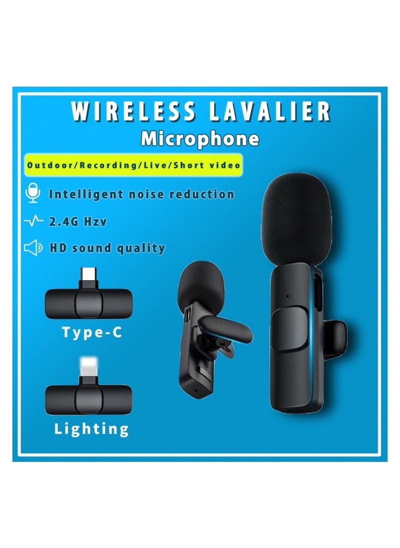 K9 - K9 Wireless Microphone Dual Omnidirectional Recording Clip Mic with Receiver for Type-C Lightning Camera Laptop for Vlogging YouTube Online Class Zoom Call - Image 1
