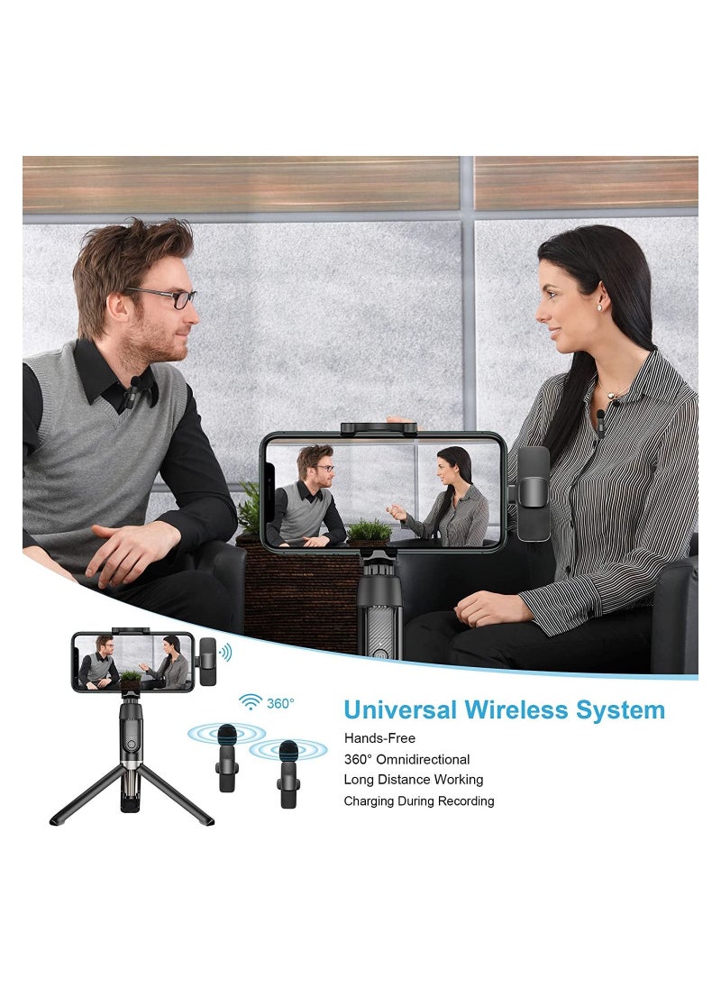 K9 - K9 Wireless Microphone Dual Omnidirectional Recording Clip Mic with Receiver for Type-C Lightning Camera Laptop for Vlogging YouTube Online Class Zoom Call - Image 1